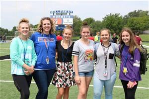 Hillcrest students and teacher at Freshman Academy event 