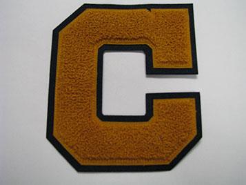 LETTER `C` FOR CARVER. `C` IN OLD GOLD ON NAVY. 