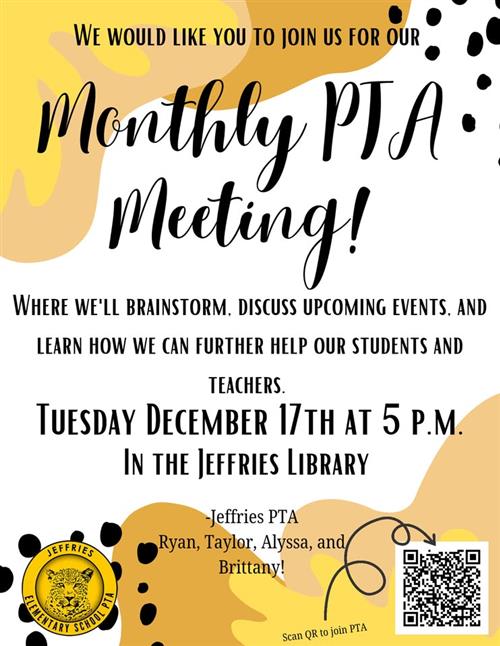 PTA monthly meeting